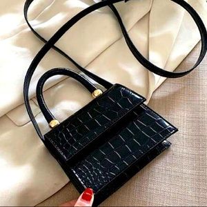 Mini Black Crocodile Purse